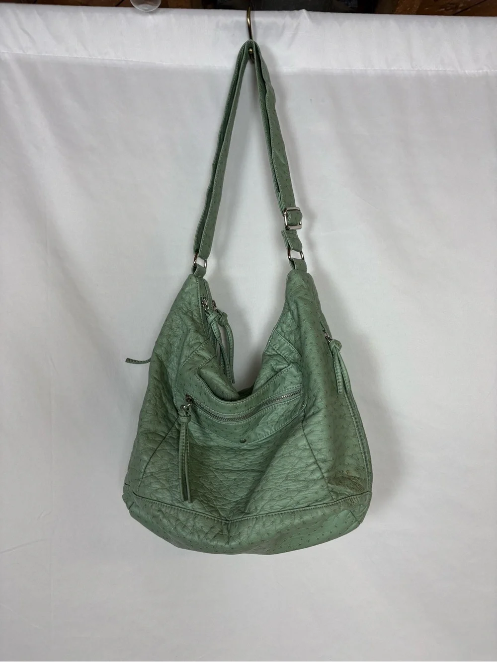 Bueno Mint Green Leather Hobo Shoulder Bag